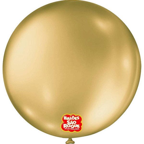 Balão Metalizado N.05 Redondo Ouro - Pacote com 25