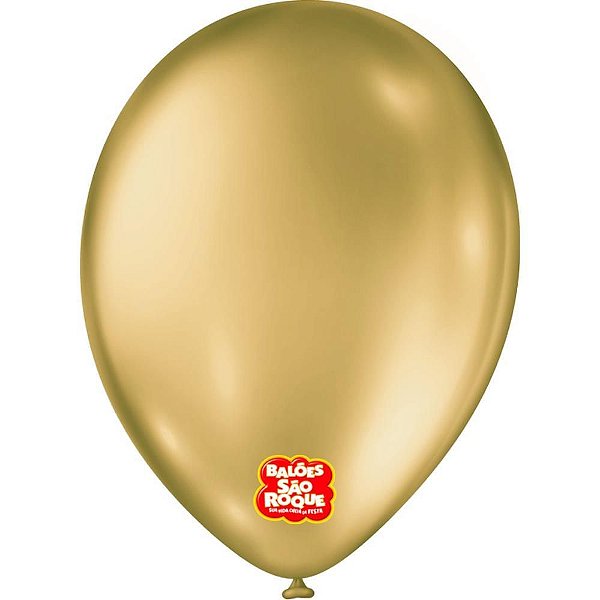 Balão Metalizado N.090 Ouro Pacote com 25