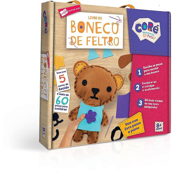 Livro Brinquedo Ilustrado Fazendo ARTE Boneco de Feltro