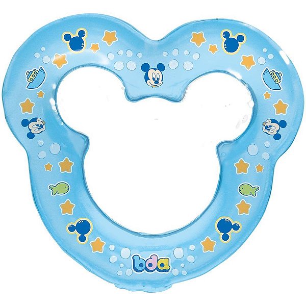 Mordedor Infantil Mickey Contorno com água Azul