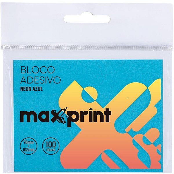 Bloco de Recado Autoadesivo 76X102MM Azul Neon 100 Folhas