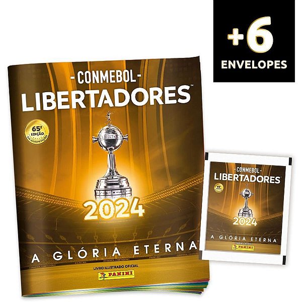 álbum de Figurinhas Libertadores 2024 Brochura + 6 Pacotes de Figurinhas