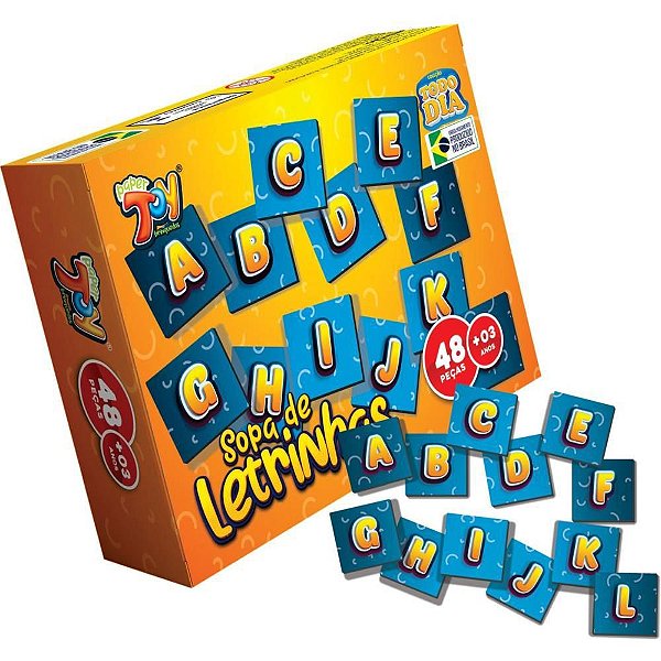 Brinquedo Pedagógico Carton. Sopa de Letrinha 48PCS