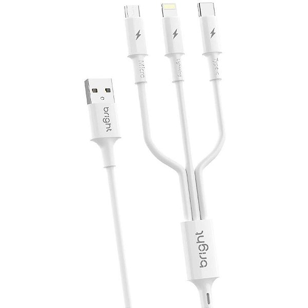 Cabo USB Lightning TIPO-C 2.0A 3 em 1 MI