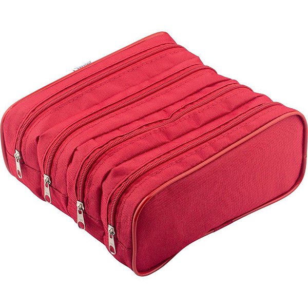 Estojo Lona Quadruplex Colors Sortidos - 21X19X9 CM