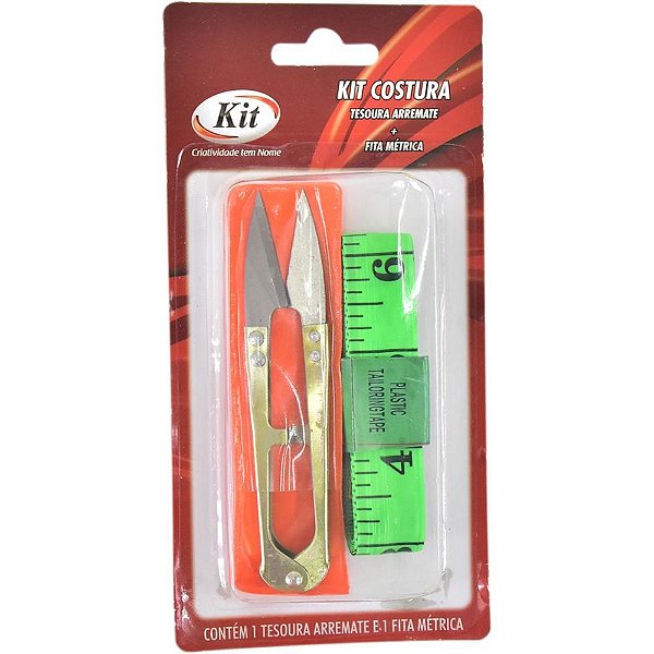 Tesoura de Arremate para Costura + Fita Métrica