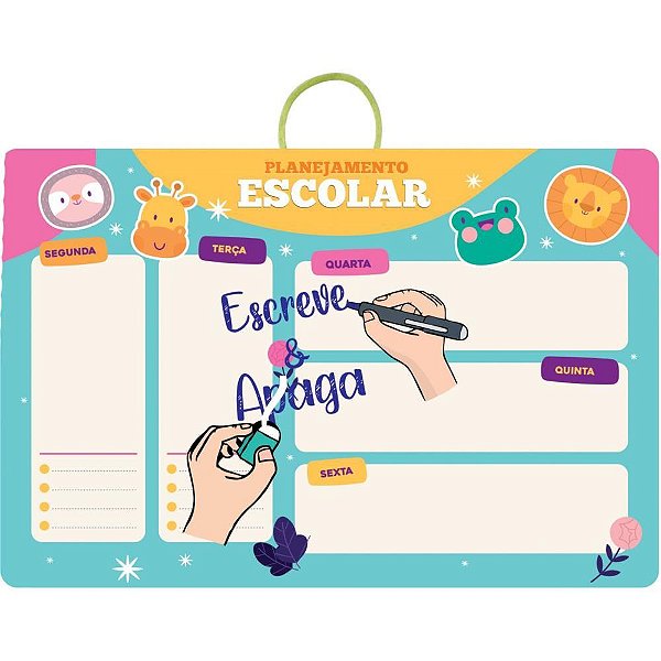 Painel Decorativo Planejamento Escolar 30X43CM com Caneta Inclusa