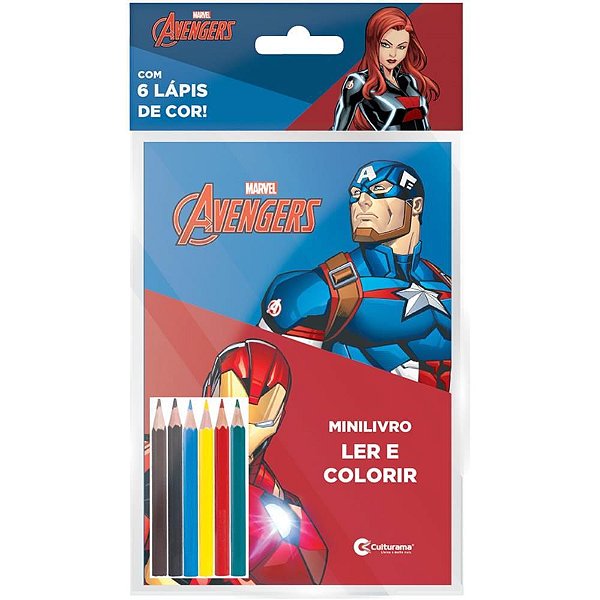 Livro Infantil Colorir Vingadores 23X12CM 32 Páginas com Lápis