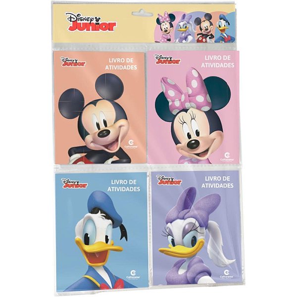 Livro de Atividades Mickey Solapa 10,5X13,5 - 24 Páginas - Pacote com 4
