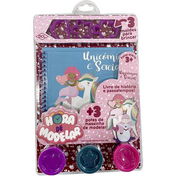 Livro Brinquedo Ilustrado Hora de Modelar Unicórnios com Massinha