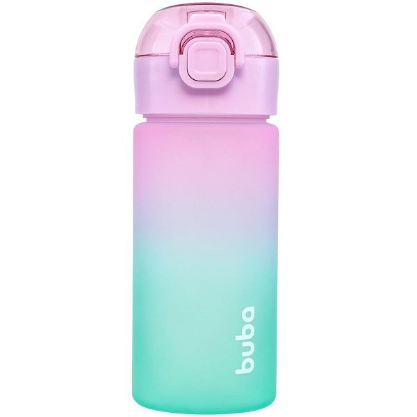Garrafa Plástica Degradê Rosa 450ML Fliptop