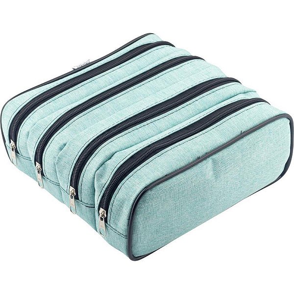 Estojo de Lona Quadruplex Liberty Mescla - Tamanho 21X19X9CM