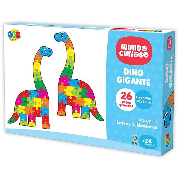 Brinquedo Pedagógico Dino Gigante NÚMERO/ALFABETO