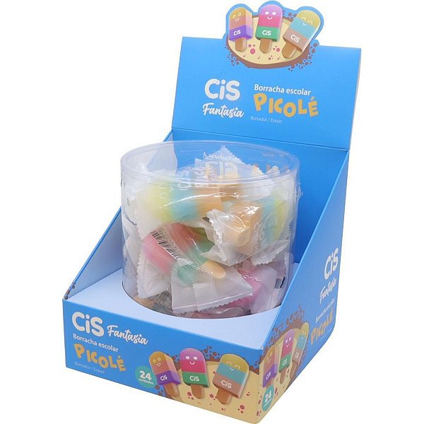 Borracha Decorada CIS Picolé Sortido - Display com 24 Unidades