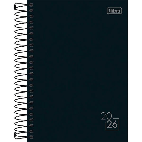 Agenda 2025 Spice Espiral Preta 160 Folhas 145 X 205 MM - Pacote com 5