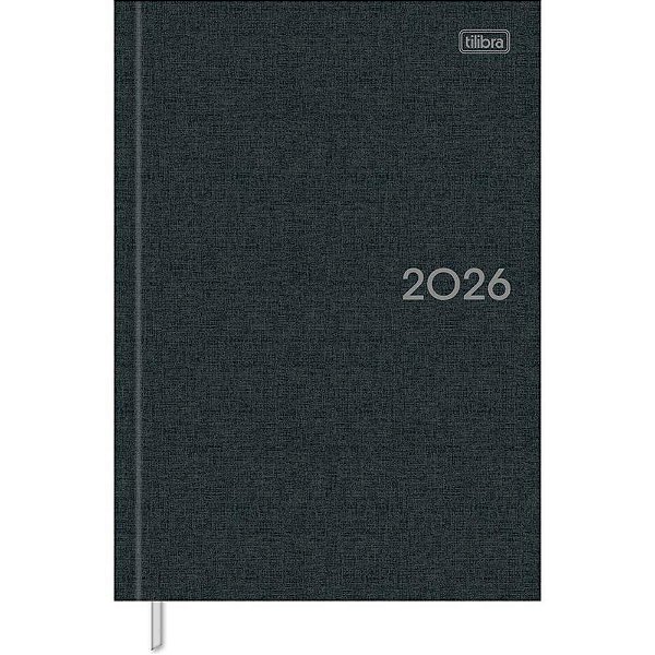Agenda Executiva 2025 Milano Costurada Diária 176 Folhas Preto 13,4X19,2CM - Pacote com 4 Unidades