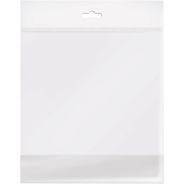 Saco Adesivado Transparente com Furo 6X7+3CM ABA Pacote com 100