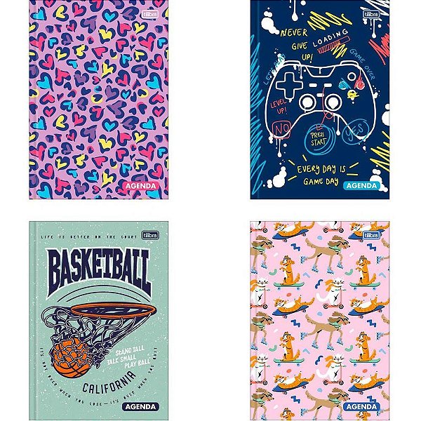 Agenda Permanente D+ Capa Dura Costurada 80 Folhas 134X192MM Pacote com 04