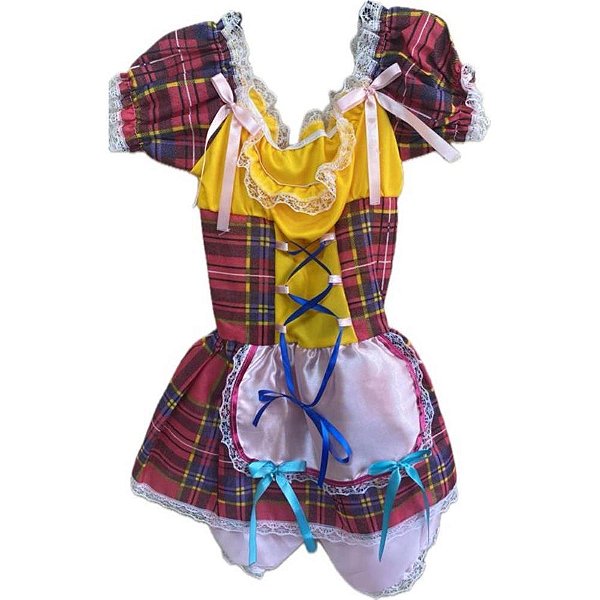 Fantasia Festa Junina Vestido Fashion Fitas M