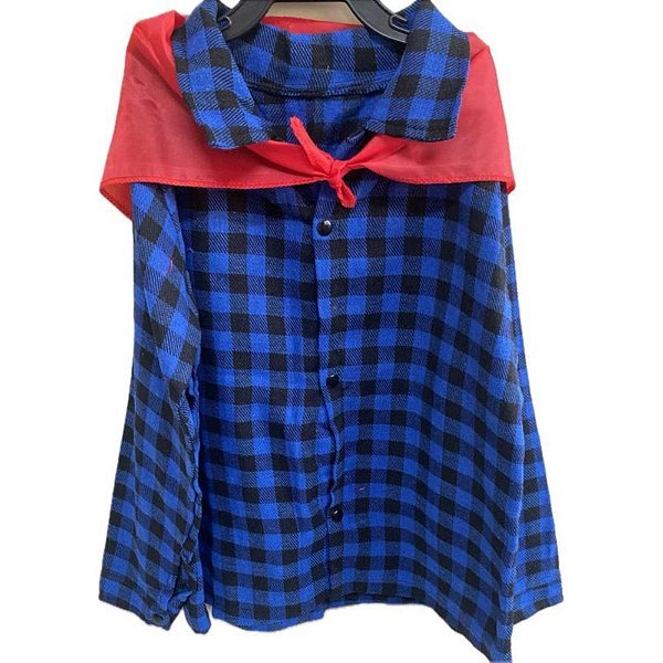 Fantasia Festa Junina Camisa Flanela com Lenço P