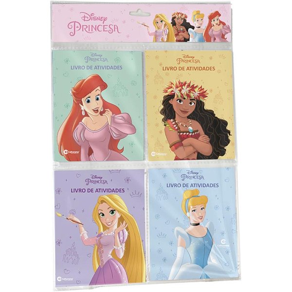 Livro de Atividades Princesas Solapa 10,5X13,5 24 Páginas - Pacote com 4