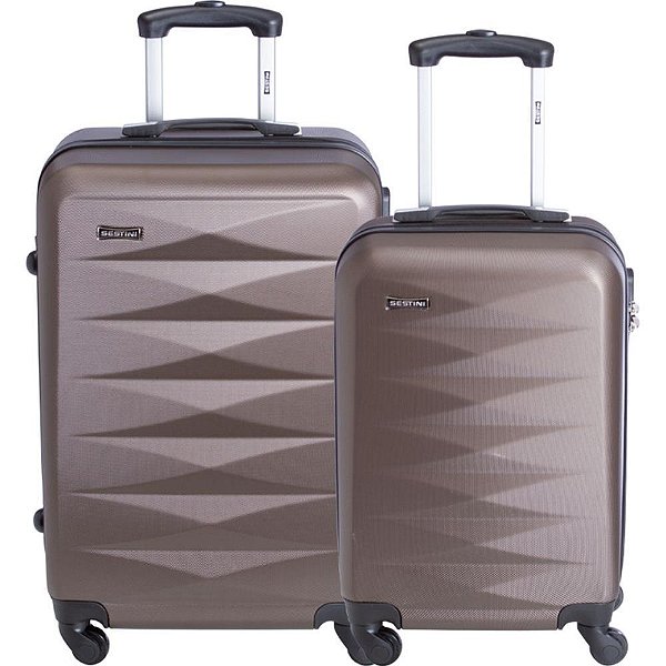 Mala de Viagem 4 FUN BORDO-M ABS 360 Bronze - KIT com 2