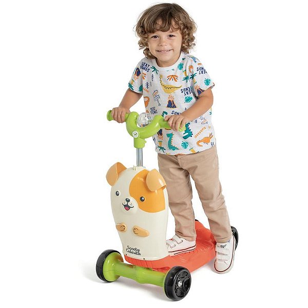 Patinete Scooty DOG Colorido 3 em 1