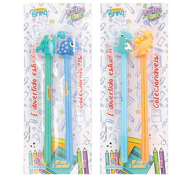 Caneta Esferográfica Dinos Blister com 2 (display com 12)