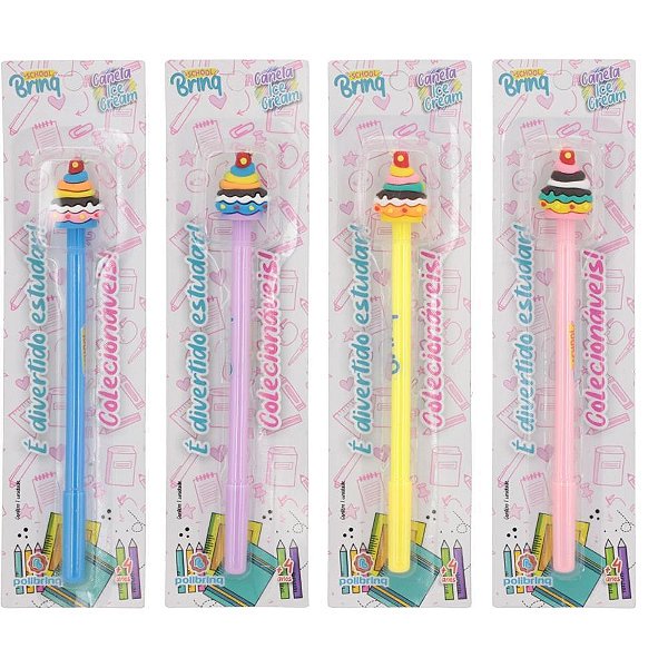 Caneta Esferográfica ICE Cream Blister com 1 (display com 24)