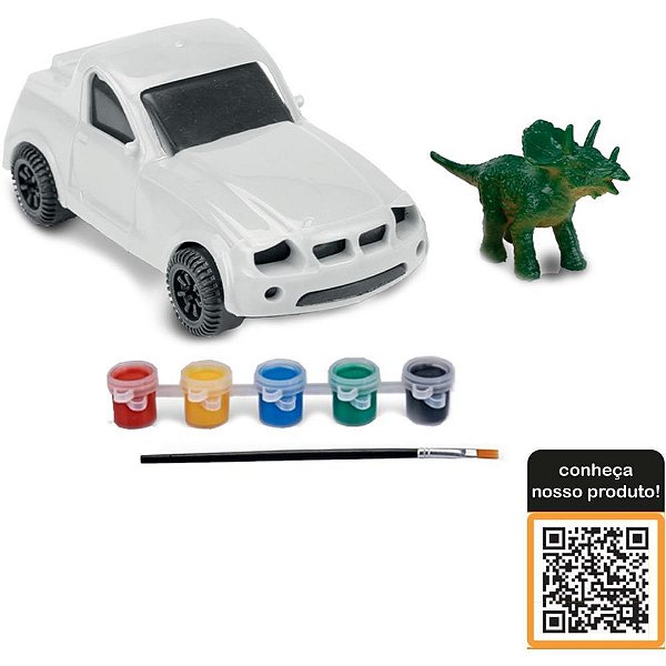 Brinquedo para Colorir Carro Dino para Pintar com Guache