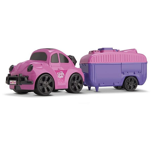 Carrinho GLAM Ride Rosa com Acessórios