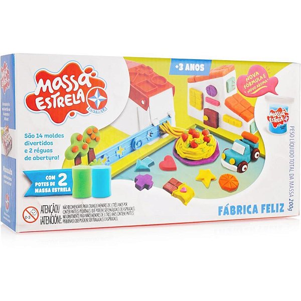Massa para Modelar Criativa Fábrica Feliz com Molde e Massa