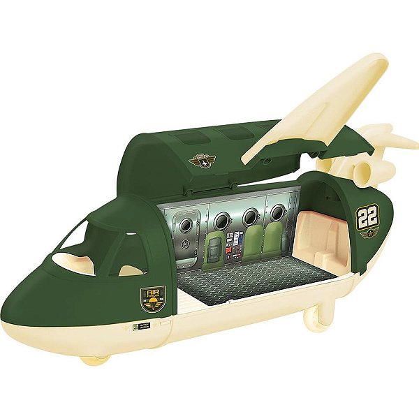 Cenário Temático Playset Avião Force Militar com Acessórios