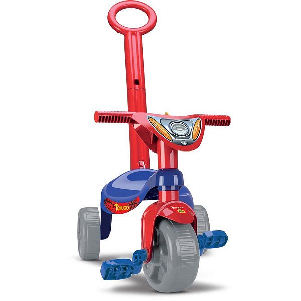 Triciclo Tchuco Heróis Super Teia com Empurrador