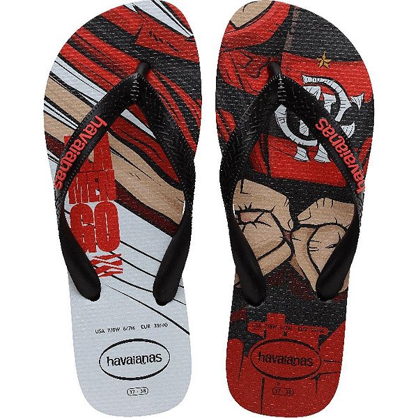 Chinelo Havaianas Licenciado TOP Flamengo 37/38 Preto PAR