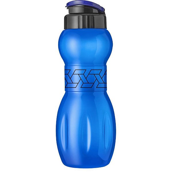 Garrafa Plástica INFINITY Decorada Azul 1000ML Pacote com 4