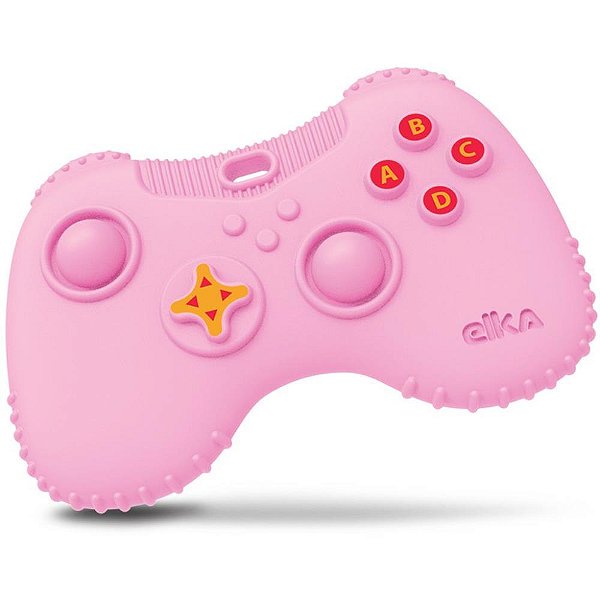 Mordedor Infantil Controle Gamepad Rosa