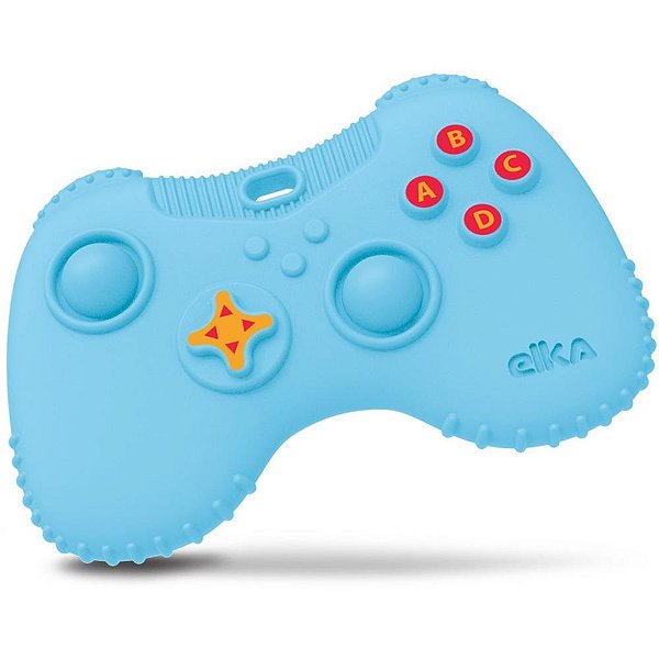 Mordedor Infantil Controle Gamepad Azul