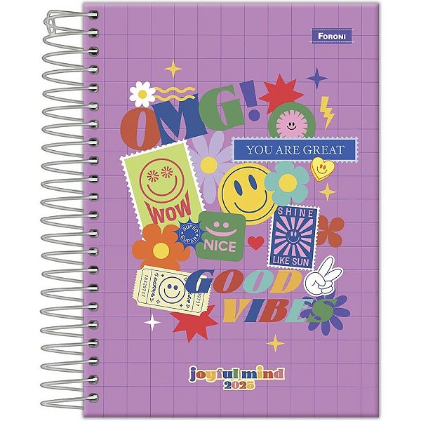 Agenda 2025 Joyful MIND 176 FOLHAS.117X164MM Pacote com 05