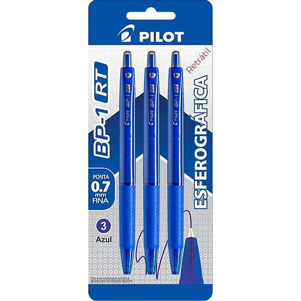 Caneta Esferográfica BP-1 Retratil 0.7 Azul BL.C/03