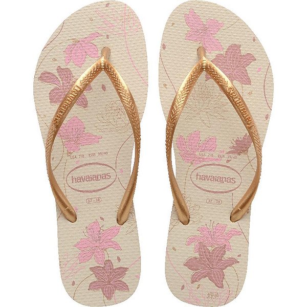 Chinelo Havaianas Feminino SLIM Organic 35/6 BEGE/DOURADO PAR