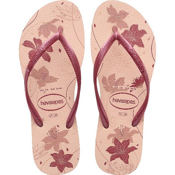 Chinelo Havaianas Feminino SLIM Organic 37/38 ROSA/ROSE GO PAR