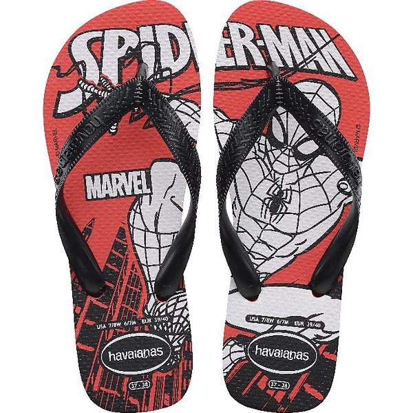 Chinelo Havaianas Licenciado TOP Marvel 41/42  VERMELHO/PRETO PAR
