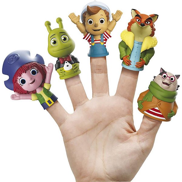 Fantoche Dedoches Pinóquio e Amigos - KIT com 5 Personagens