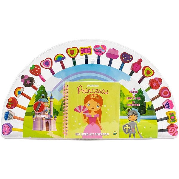 Livro Brinquedo Ilustrado KIT Divertido Princesas 2