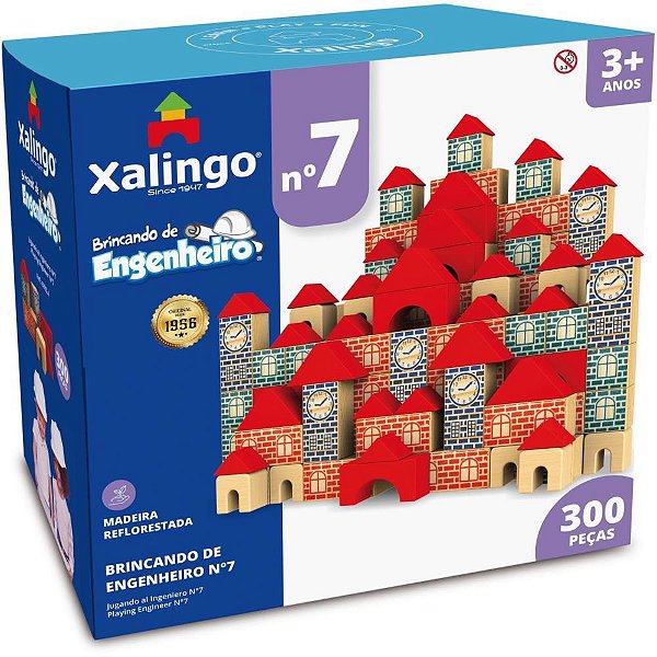 Brinquedo para Montar Brincando de ENGENHEIRO-7 com 300 Peças