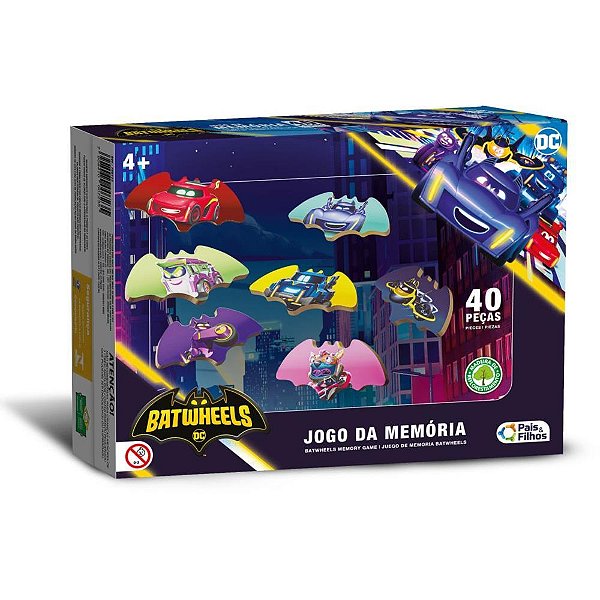 Jogo da Memória em Madeira Batwheels 40 Peças