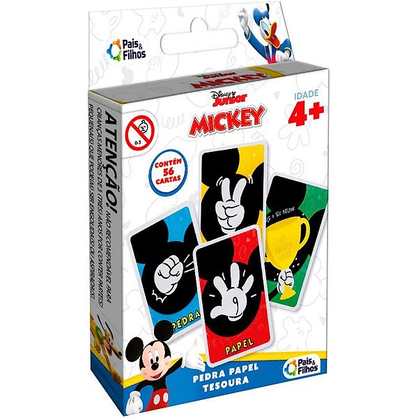 Jogo de Cartas Mickey Pedra, Papel e Tesoura