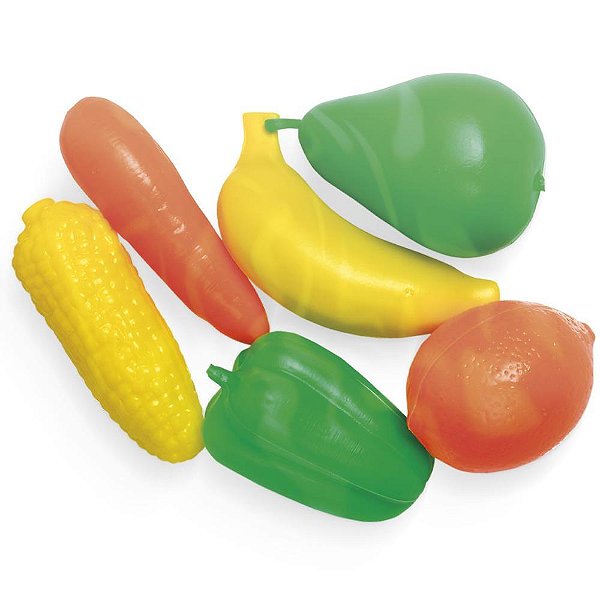 Brincando de Casinha KIT Frutinhas e Legumes 6 Peças