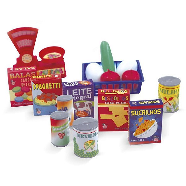 Brincando de Casinha Super Market 16 Peças